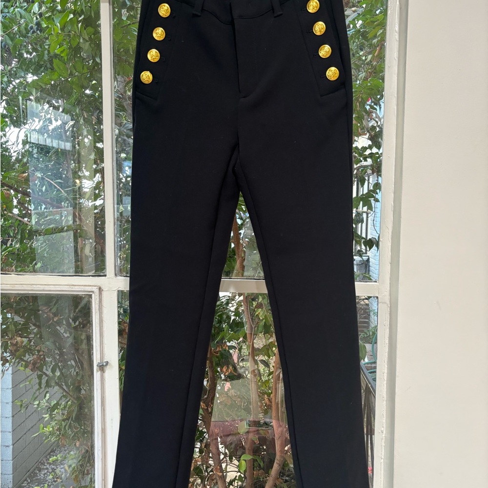 GAP Black Trousers with Gold Button Details